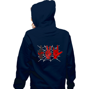 Daily_Deal_Shirts Zippered Hoodies, Unisex / Small / Navy Spider 1, Spider 2, Spider 3