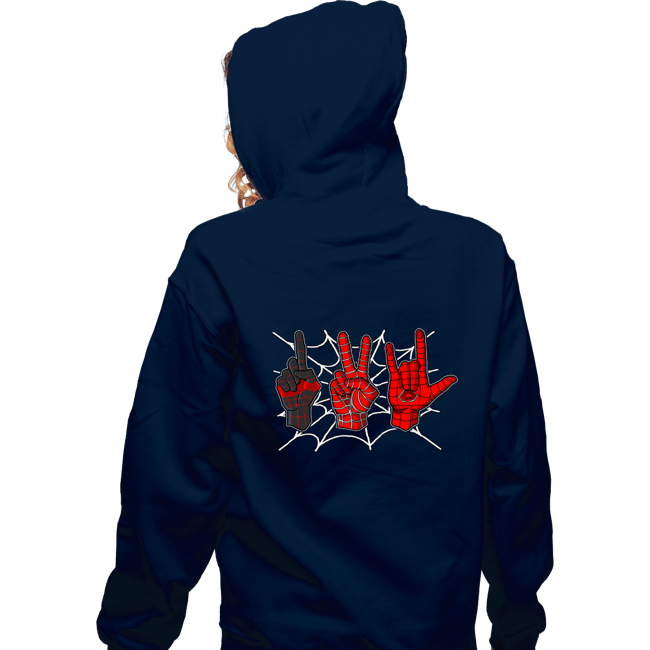 Daily_Deal_Shirts Zippered Hoodies, Unisex / Small / Navy Spider 1, Spider 2, Spider 3
