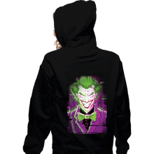 Load image into Gallery viewer, Daily_Deal_Shirts Zippered Hoodies, Unisex / Small / Black Glitch Joker
