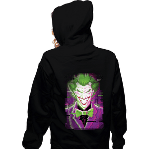 Daily_Deal_Shirts Zippered Hoodies, Unisex / Small / Black Glitch Joker