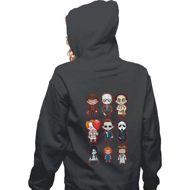 Daily_Deal_Shirts Zippered Hoodies, Unisex / Small / Dark Heather Chibi Horror