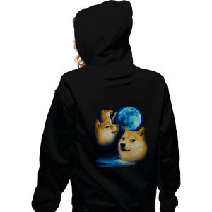 Shirts Zippered Hoodies, Unisex / Small / Black Three Doge Moon