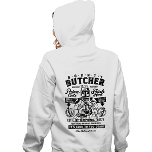 Daily_Deal_Shirts Zippered Hoodies, Unisex / Small / White Bounty Butcher