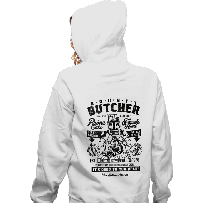 Daily_Deal_Shirts Zippered Hoodies, Unisex / Small / White Bounty Butcher