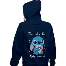 Load image into Gallery viewer, Shirts Zippered Hoodies, Unisex / Small / Navy Too Cute For This World
