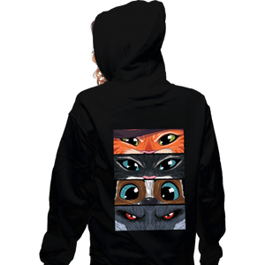 Daily_Deal_Shirts Zippered Hoodies, Unisex / Small / Black Puss In Boots Eyes