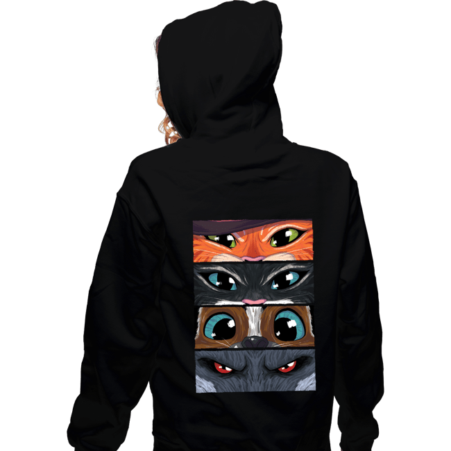 Daily_Deal_Shirts Zippered Hoodies, Unisex / Small / Black Puss In Boots Eyes