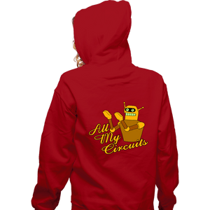 Daily_Deal_Shirts Zippered Hoodies, Unisex / Small / Red All My Circuits