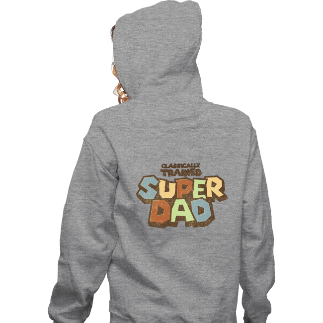 Daily_Deal_Shirts Zippered Hoodies, Unisex / Small / Sports Grey Super Dad