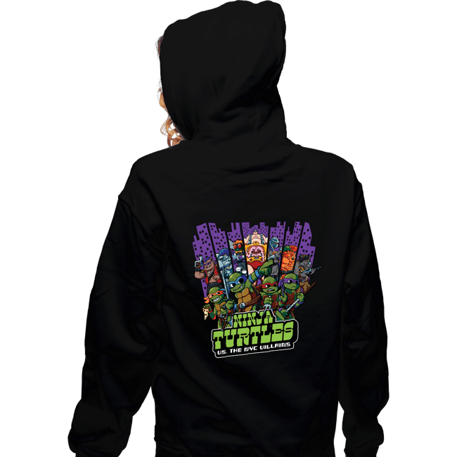 Secret_Shirts Zippered Hoodies, Unisex / Small / Black TMNT Vs NYC Villains