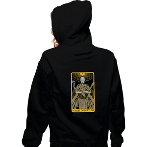 Shirts Zippered Hoodies, Unisex / Small / Black Tarot Wheel Of Fortune