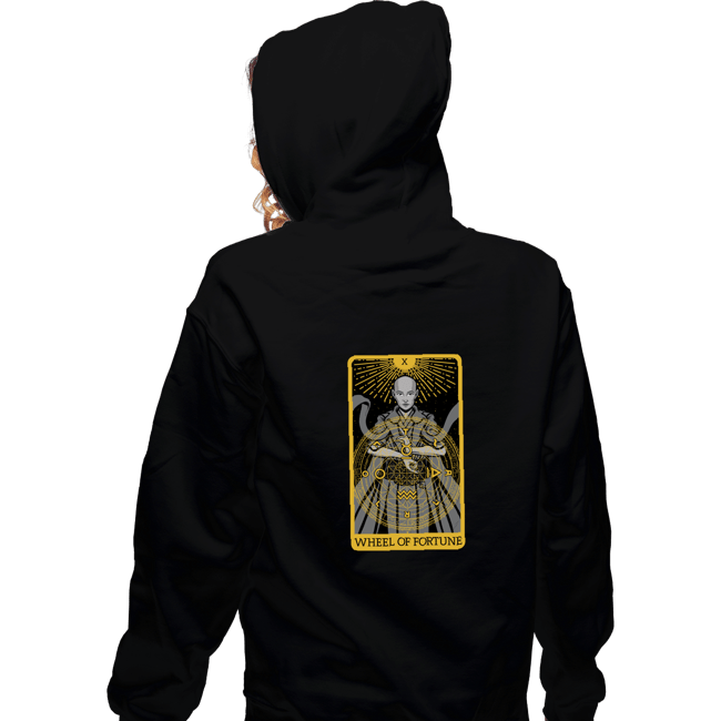 Shirts Zippered Hoodies, Unisex / Small / Black Tarot Wheel Of Fortune