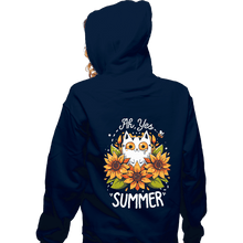 Load image into Gallery viewer, Daily_Deal_Shirts Zippered Hoodies, Unisex / Small / Navy Summer Kitten Sniffles
