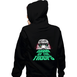 Daily_Deal_Shirts Zippered Hoodies, Unisex / Small / Black Dawn Of The Troops