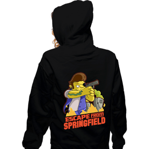 Daily_Deal_Shirts Zippered Hoodies, Unisex / Small / Black Escape From Springfield