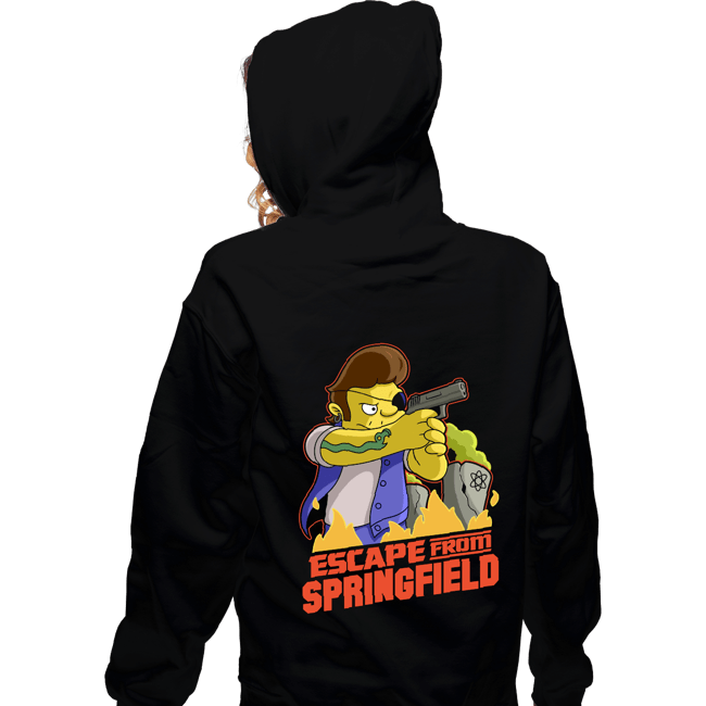 Daily_Deal_Shirts Zippered Hoodies, Unisex / Small / Black Escape From Springfield