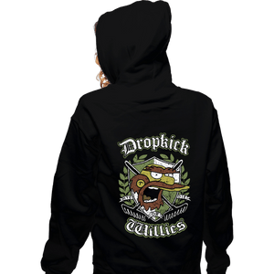 Daily_Deal_Shirts Zippered Hoodies, Unisex / Small / Black Dropkick Willies