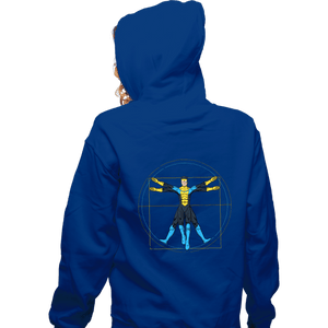 Daily_Deal_Shirts Zippered Hoodies, Unisex / Small / Royal Blue Vitruvian Invincible