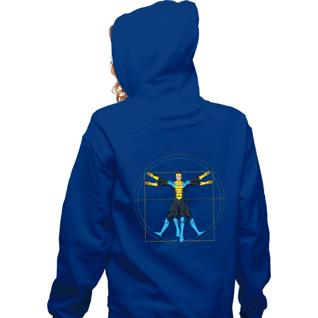 Daily_Deal_Shirts Zippered Hoodies, Unisex / Small / Royal Blue Vitruvian Invincible