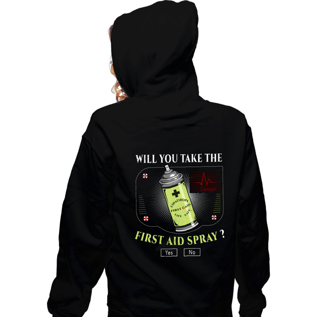 Secret_Shirts Zippered Hoodies, Unisex / Small / Black First Aid Spray