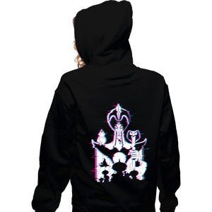 Daily_Deal_Shirts Zippered Hoodies, Unisex / Small / Black Glitched Jafar