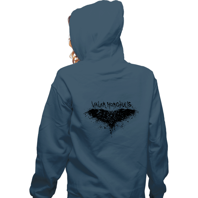 Shirts Zippered Hoodies, Unisex / Small / Indigo Blue Valar Morghulis