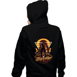 Shirts Zippered Hoodies, Unisex / Small / Black Retro War God