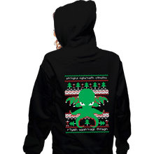 Load image into Gallery viewer, Shirts Zippered Hoodies, Unisex / Small / Black Cthulhu Cultist Christmas
