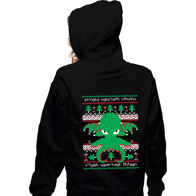 Shirts Zippered Hoodies, Unisex / Small / Black Cthulhu Cultist Christmas