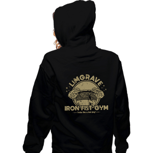 Daily_Deal_Shirts Zippered Hoodies, Unisex / Small / Black Limgrave Iron Fist Gym
