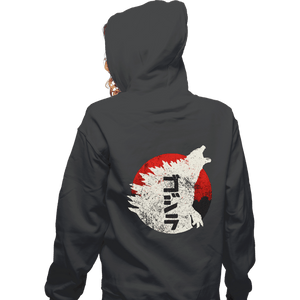 Secret_Shirts Zippered Hoodies, Unisex / Small / Dark Heather Kaiju Through Japan