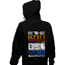 Load image into Gallery viewer, Daily_Deal_Shirts Zippered Hoodies, Unisex / Small / Black RX-78-02 DATA
