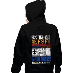 Daily_Deal_Shirts Zippered Hoodies, Unisex / Small / Black RX-78-02 DATA