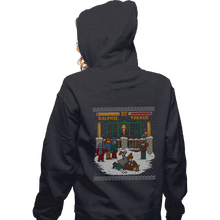 Load image into Gallery viewer, Daily_Deal_Shirts Zippered Hoodies, Unisex / Small / Dark Heather The Christmas Fight
