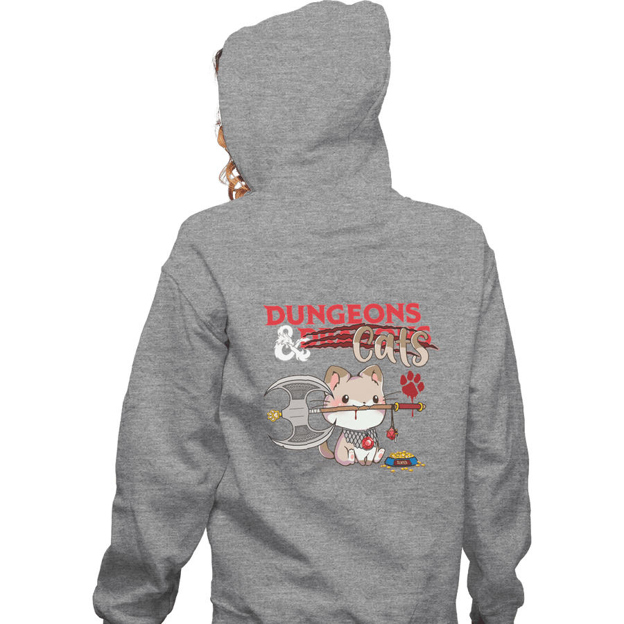 Shirts Zippered Hoodies, Unisex / Small / Sports Grey Dungeons And Cats