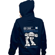 Load image into Gallery viewer, Secret_Shirts Zippered Hoodies, Unisex / Small / Navy ED209 Service And Repair Manual
