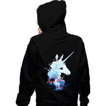 Load image into Gallery viewer, Secret_Shirts Zippered Hoodies, Unisex / Small / Black Last Unicorn.
