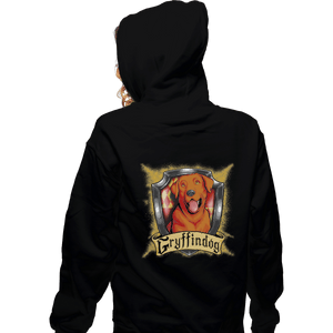 Shirts Zippered Hoodies, Unisex / Small / Black Hairy Pupper House Gryffindog