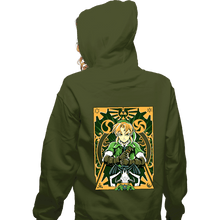 Load image into Gallery viewer, Daily_Deal_Shirts Zippered Hoodies, Unisex / Small / Military Green Ocarina Link
