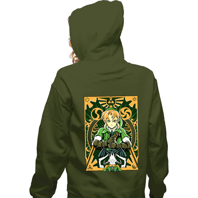 Daily_Deal_Shirts Zippered Hoodies, Unisex / Small / Military Green Ocarina Link