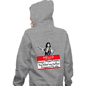 Daily_Deal_Shirts Zippered Hoodies, Unisex / Small / Sports Grey Inigo Hello