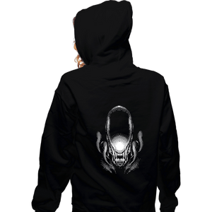 Shirts Zippered Hoodies, Unisex / Small / Black Alien Head