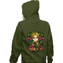 Load image into Gallery viewer, Secret_Shirts Zippered Hoodies, Unisex / Small / Military Green Link Crest
