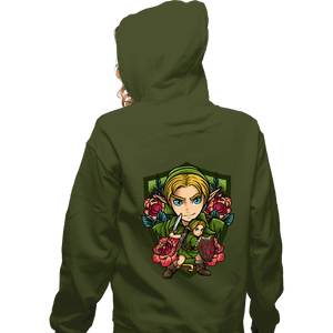 Secret_Shirts Zippered Hoodies, Unisex / Small / Military Green Link Crest