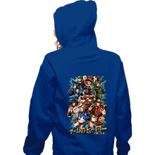 Load image into Gallery viewer, Daily_Deal_Shirts Zippered Hoodies, Unisex / Small / Royal Blue Nostalgic Heroes!
