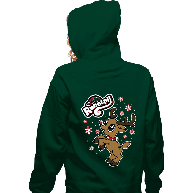 Daily_Deal_Shirts Zippered Hoodies, Unisex / Small / Irish Green My Little Rudolph