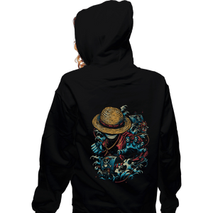 Shirts Zippered Hoodies, Unisex / Small / Black Colorful Pirate