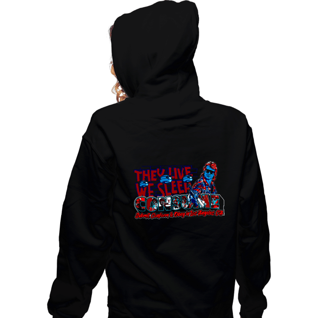 Daily_Deal_Shirts Zippered Hoodies, Unisex / Small / Black Consume LA