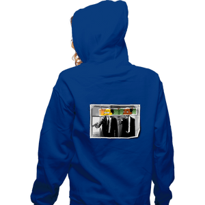 Daily_Deal_Shirts Zippered Hoodies, Unisex / Small / Royal Blue Nuclear Fiction