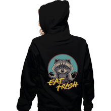 Load image into Gallery viewer, Shirts Zippered Hoodies, Unisex / Small / Black Eat Trash
